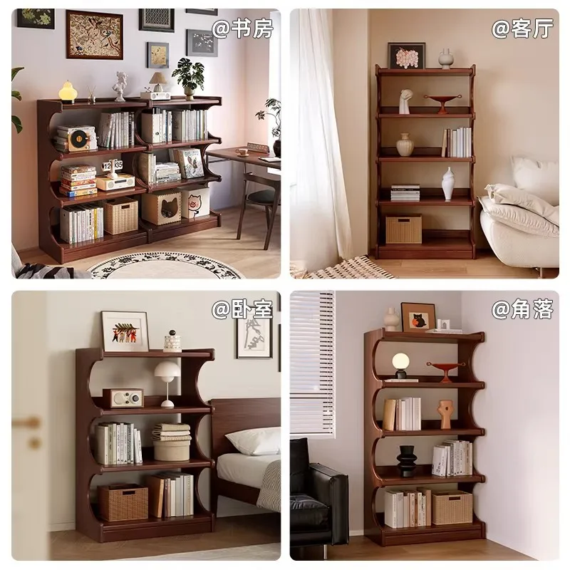 Tea storage cabinet Solid wood tea rack Floor-to-ceiling multi-layer shelf Homestay tea set Storage cabinet Display cabinet