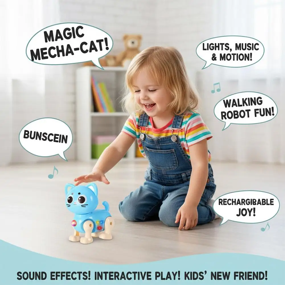 

Electronic Walking Pink Kitten Toy Remote Control Mechanical Robot Kit Science Teaching Model Electric Set Gift For Boys Kids