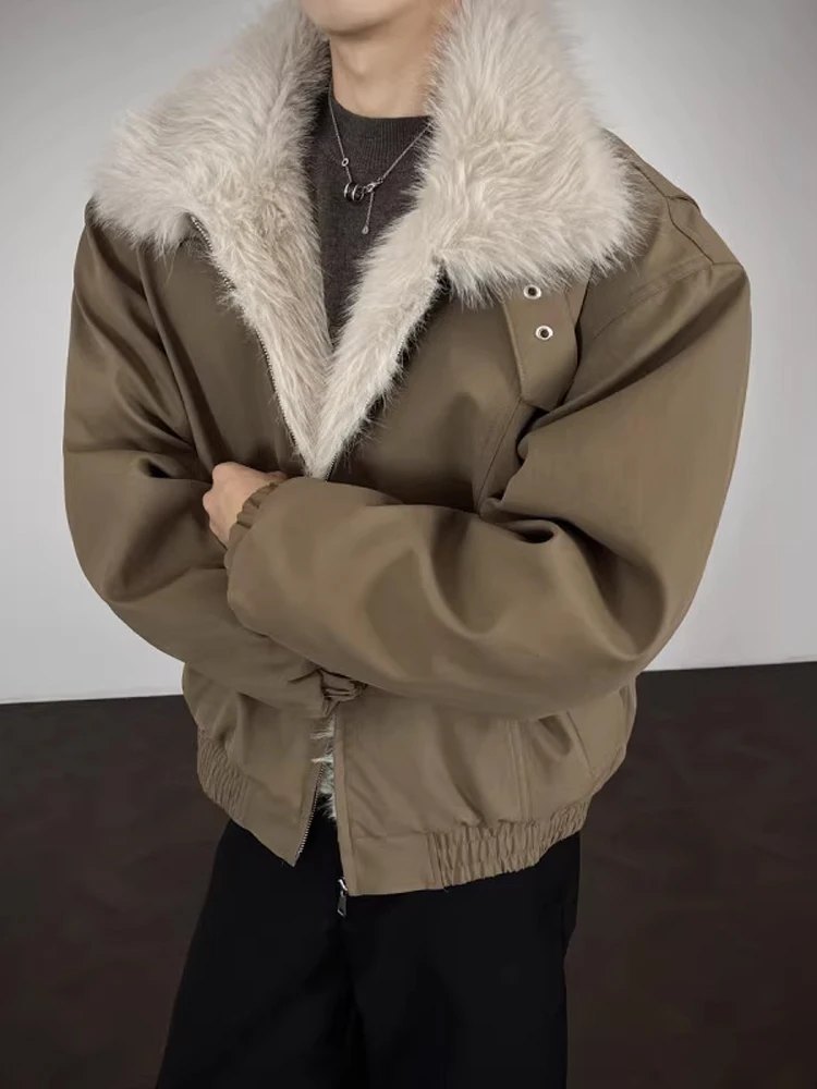 

American Sle Thiened Cotton Jaet Men's Winter Coat Zipper Decorated Loose Fit Nylon Fabric Long Sve Warmth Guaranteed