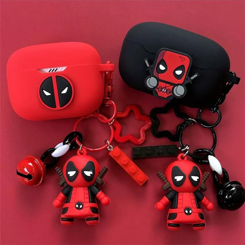 Cartoon Marvel Deadpool Earphone Case For JBL T230 T130NC/Wave 200/ Wave Beam/TUNE T120 T125 T215 Silicone Cover With Keychain