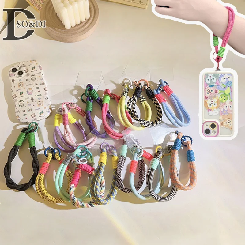 Mobile Phone Lanyard Hanging Decoration Can Be Carried Twist Rope Anti-loss Pendant Fashion Strong Wrist Short Straps