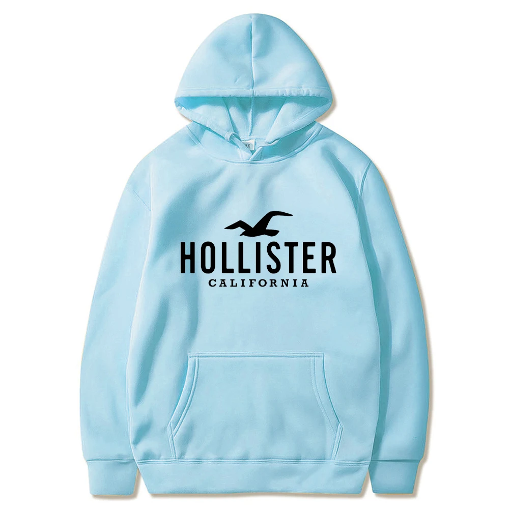 2024 hollister Women Hoody Street Casual Loose Sweatshirt Autumn Fleece Hooded Hip Hop O-Neck Clothing Female