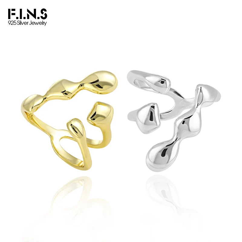 

F.I.N.S нестандартные глянцевые настоящие серебряные ювелирные изделия из стерлингового серебра 925 пробы с минималистичными блестящими искусственными пальцами