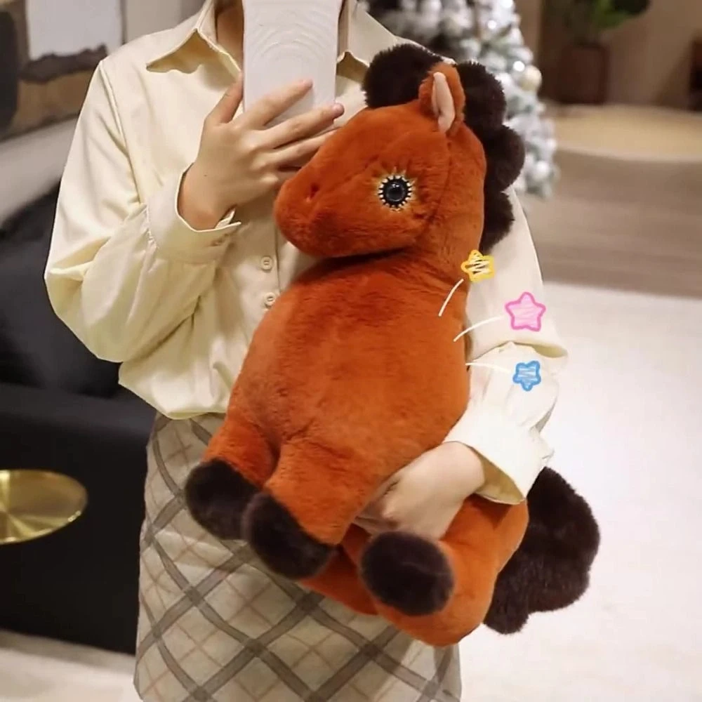 

Simulation Sitting Foal Plush Doll Stuffed Fluffy Tail Horse Plush Toys Lovely Cute Cartoon Horse Stuffed Toy Room Decoration