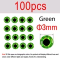 100 piezas verdes de 3 mm