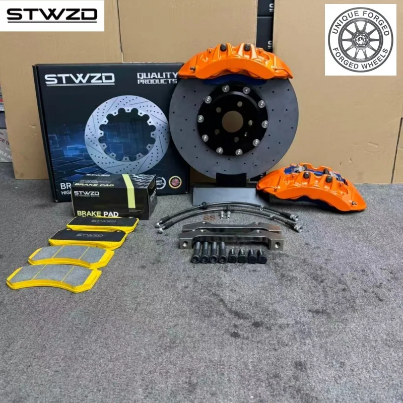 26 Style6 Piston Monoblock Brake Caliper With Carbon Ceramic Rotor Anti-Fade Lightweight For Nissan 350Z 370Z GT-R R32 R33 R34