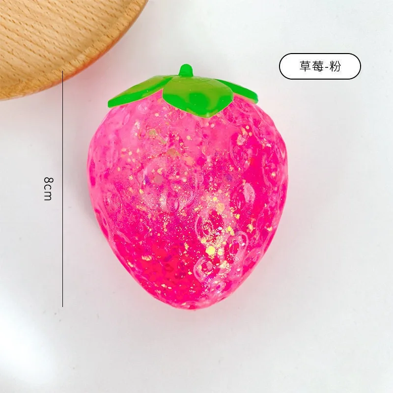 8cm Flash Maltose Strawberry Candy Little Action Toys Transparent Purple Fruit Squeeze Decompression ASMR Sense Toys