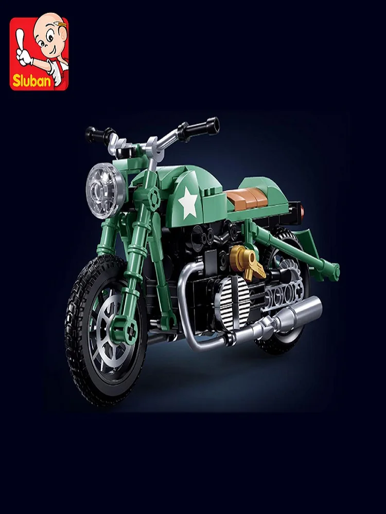 215pcs green motorcycle, puzzle building blocks, modeling building blocks, small particle building, building blocks DIY, suitabl