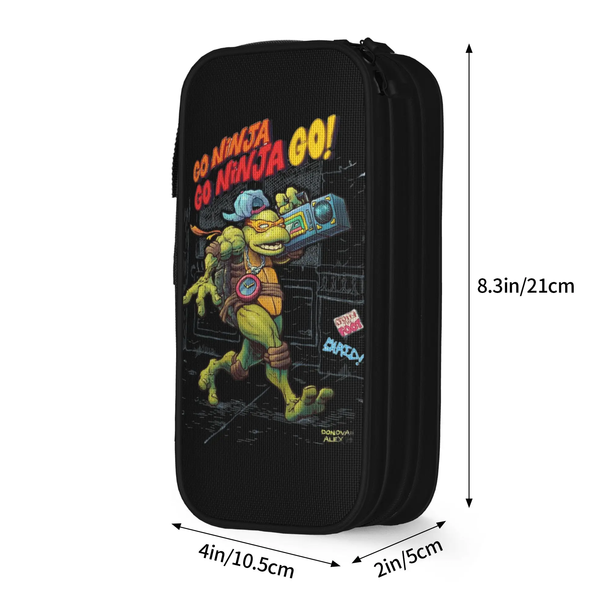 Classic TMNT T-Turtles Rappin Mikey Pencil Case Pencil Box Pen Box for Student Big Capacity Pencil Bags Students Stationery