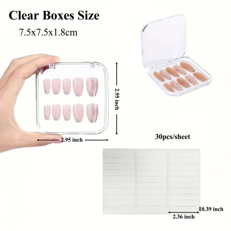 10 Stück Press-on Nagel-Aufbewahrungsbox, Aufbewahrungsbox für künstliche Nägel, Acryl-Nagelhalter, Zubehör für künstliche Nägel und Nagelstudio