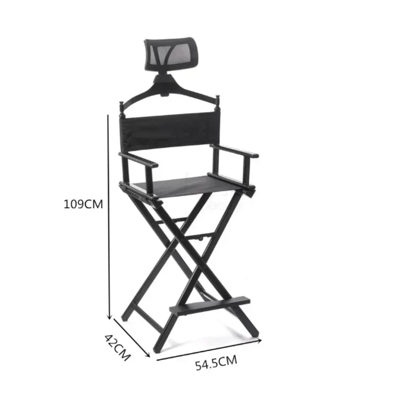 foldable portable makeup chair cosmetic director chair with footrest headrest