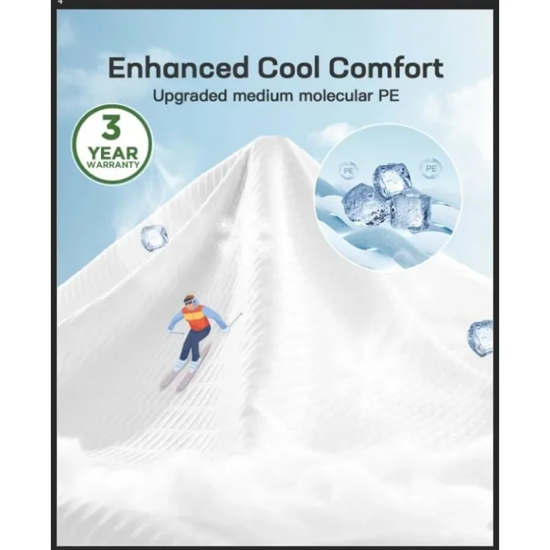 Coprimaterasso Queen, coprimaterasso in Memory Foam Gel da 3 pollici, coprimaterasso per alleviare il dolore del corpo, con copertura rimovibile ed elastico