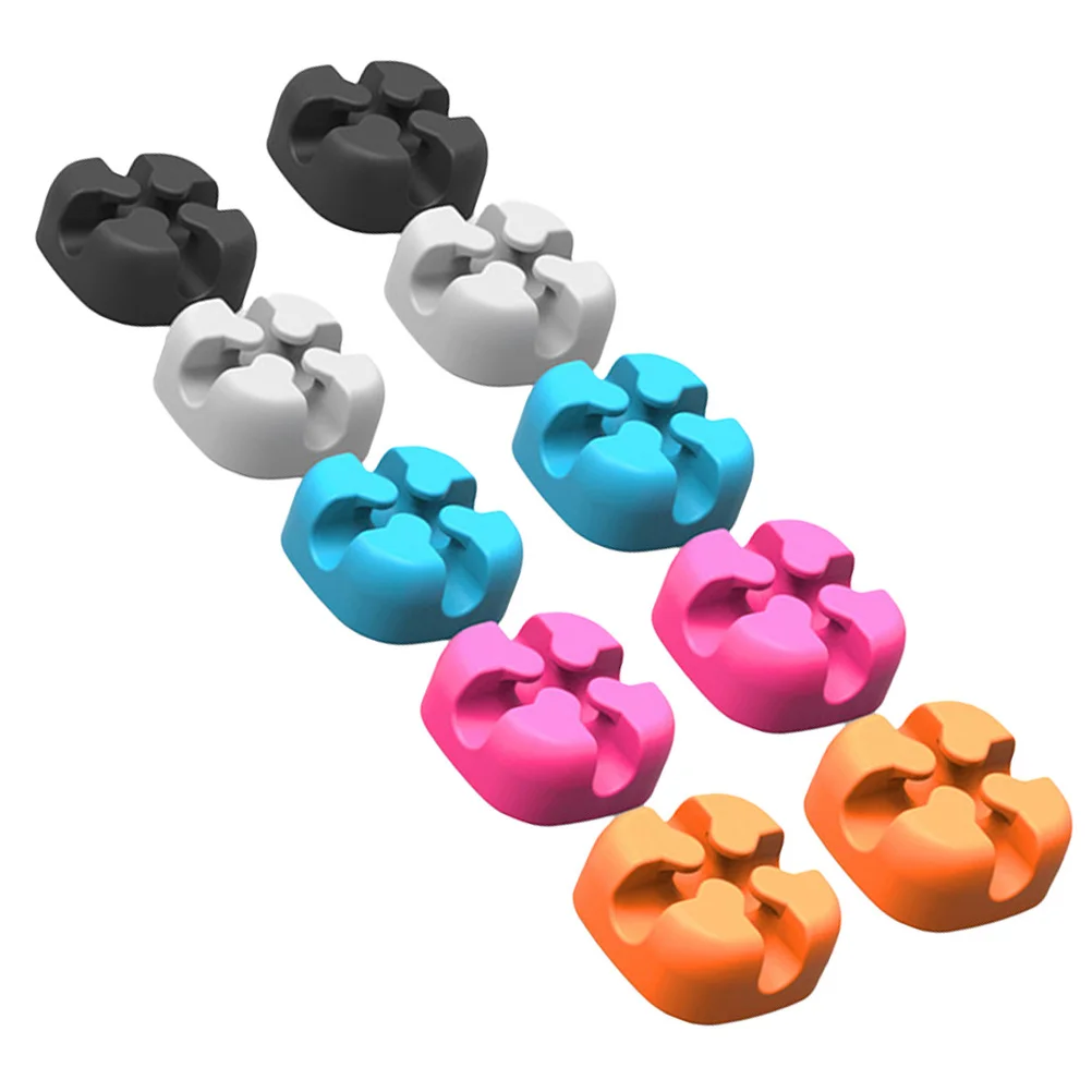 10 stuks siliconen kabelorganizer clips sterk klevende desktop snoerhouder kabelbeheer draadhouder voor het opladen van USB-audio