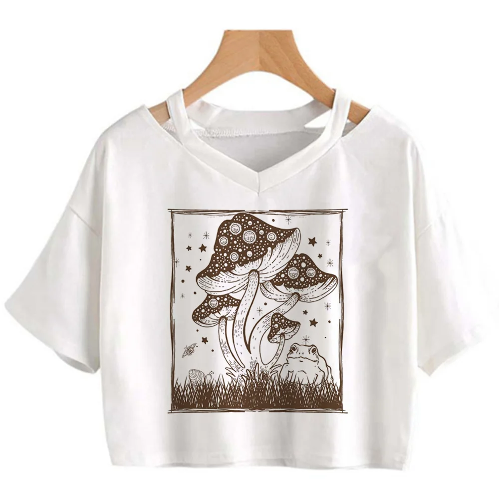 Goblincore 2000s aesthetic graphic  crop top Woman cute 2000s aesthetic manga t-shirts tee