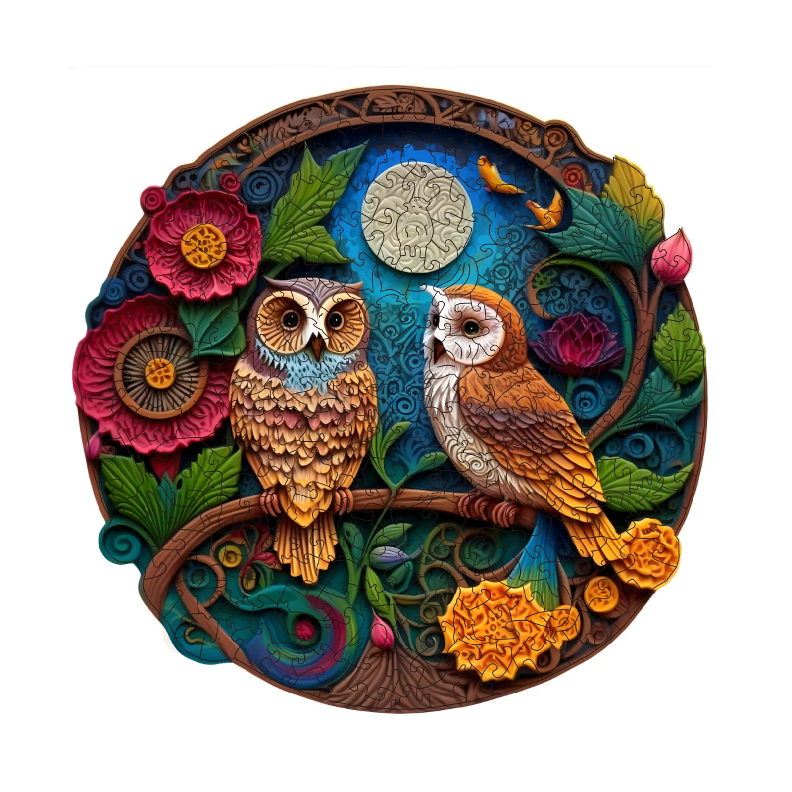 

Owl Pattern Wooden Puzzle, Irregular Animal Shapes, Stress Relief Toys, Holiday Birthday Gift