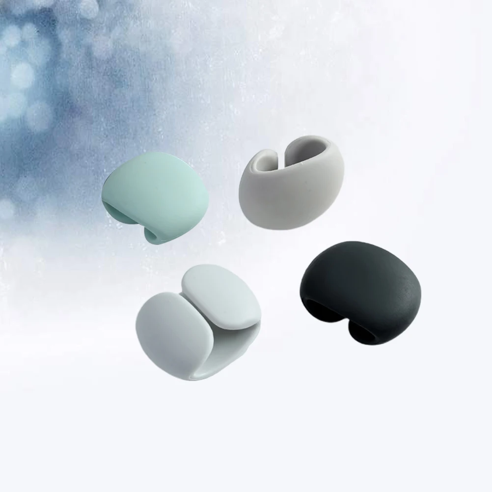 

4pcs Silicone Magnetic Cable Organizers Earphones Wires Dust-Repellent Pp Material With Built-In Magnets Multi-Use Cord Holder