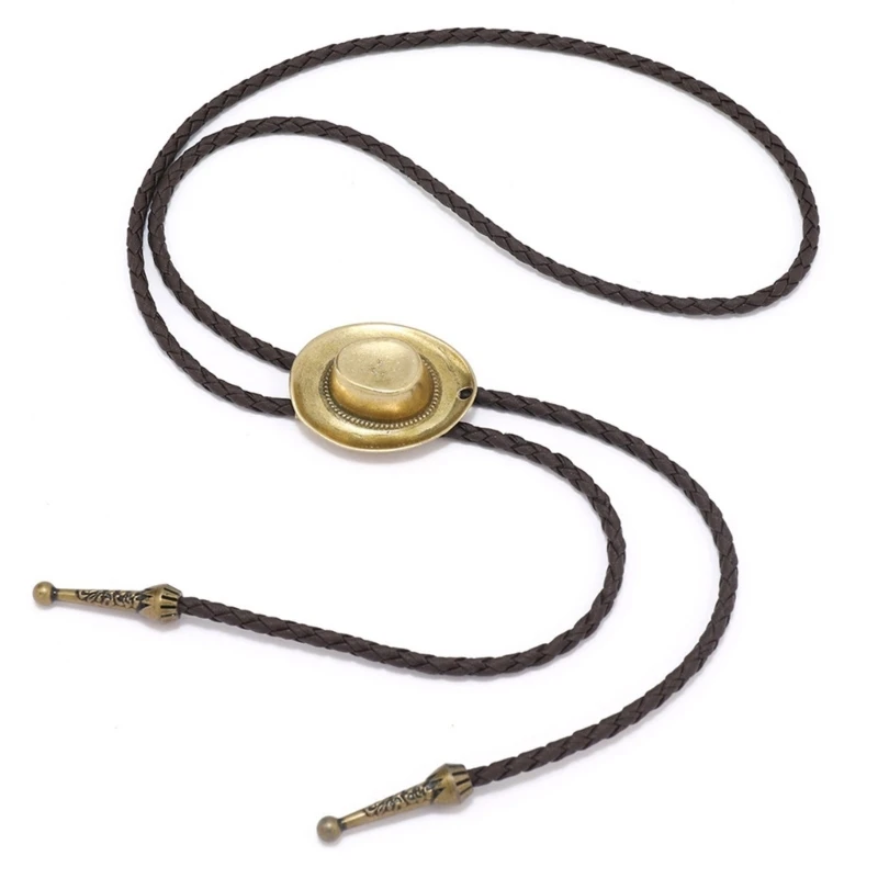 3D رعاة البقر قبعة قلادة مضفر حبل قلادة ، ربطة عنق ، اكسسوارات المجوهرات للرجال #3