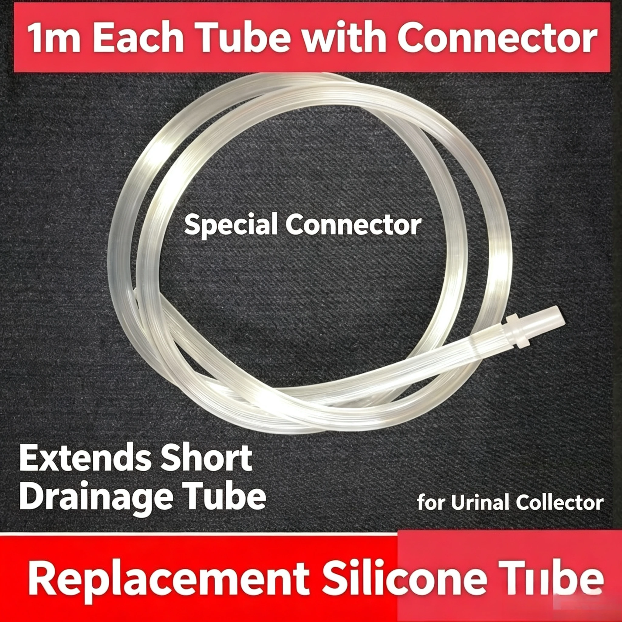 1pcs Medical Silicone Urinary Tube Replacement Catheter Hose Accessories for Urinal Collector Soft Flexible Drainage Tubing