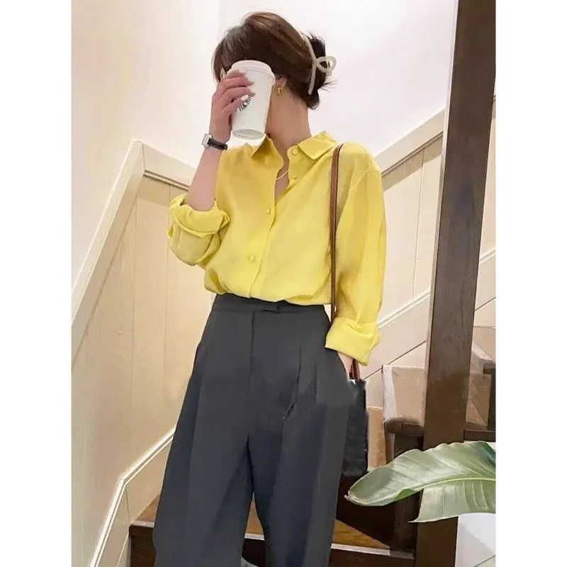 

Lady's Casual Daily Shirt Spring And Autumn Light Mature Style Women's Long-Sleeved Shirt Top Suitable for Workplace Commuting