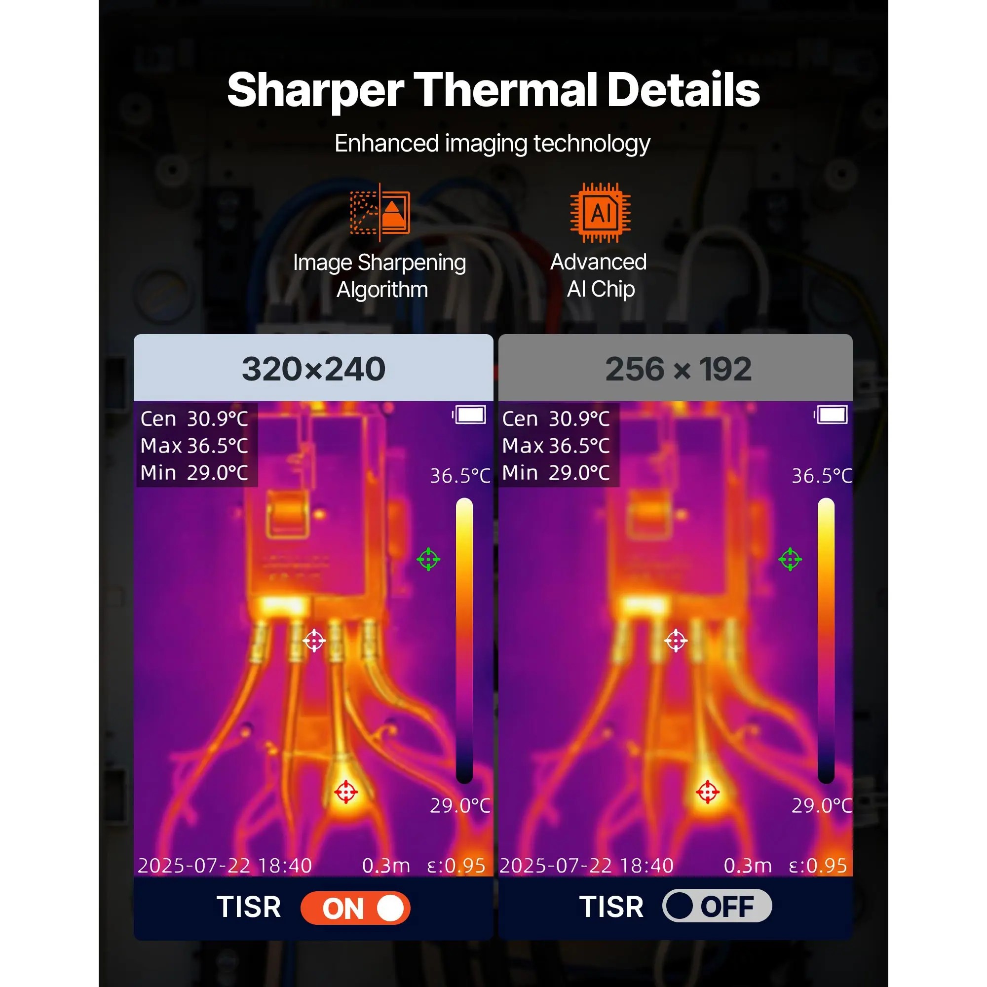 SucceBuy Thermal Camera 320 x 240 TISR Super Resolution 256 x 192 IR Resolution 25 HZ Refresh Rate -4°F to 1022°F 4 Image Modes