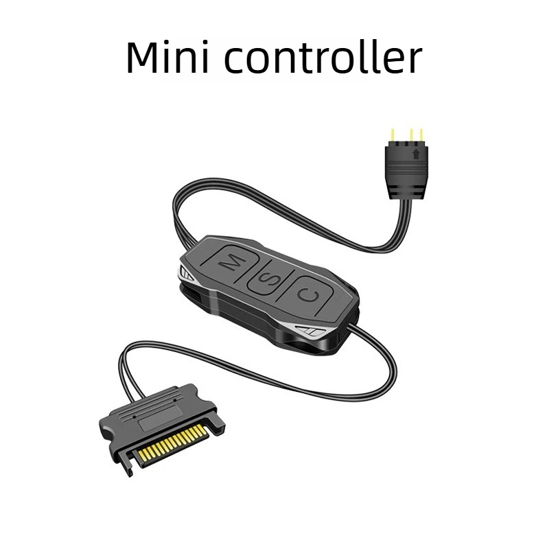 

Кабель-удлинитель SATA с контроллером ARGB 5V 3PIN для вентиляторов ПК и кулеров ЦП, адаптер для управления подсветкой