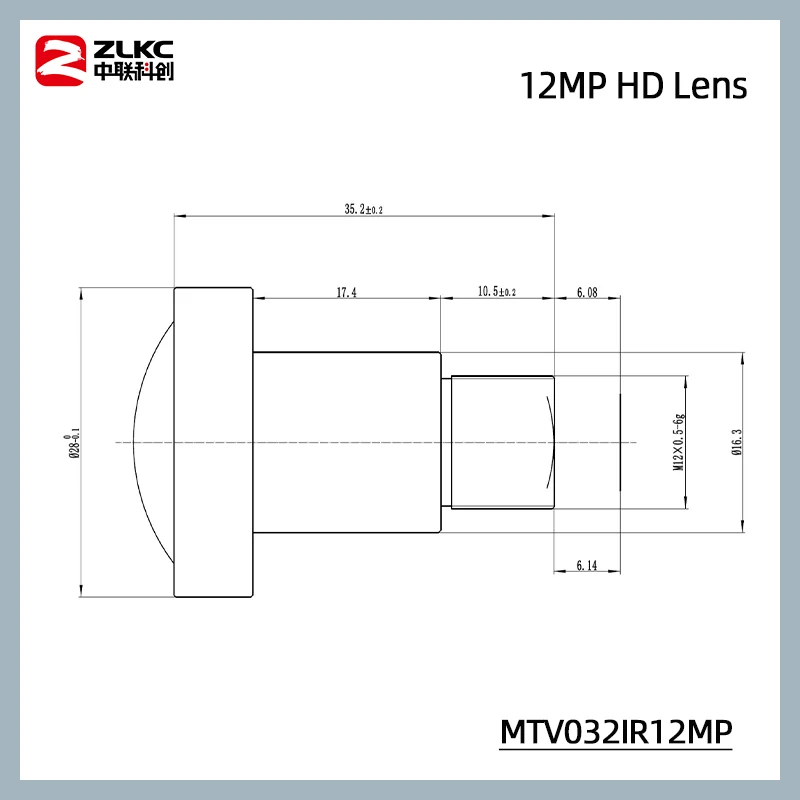 ZLKC-lente ojo de pez de 3,2mm, 4K, 12 megapíxeles, 1/1, 7 pulgadas, 12MP, piezas de CCTV, lente de montaje M12 para cámara IP con Sensor IMX226/IMX178