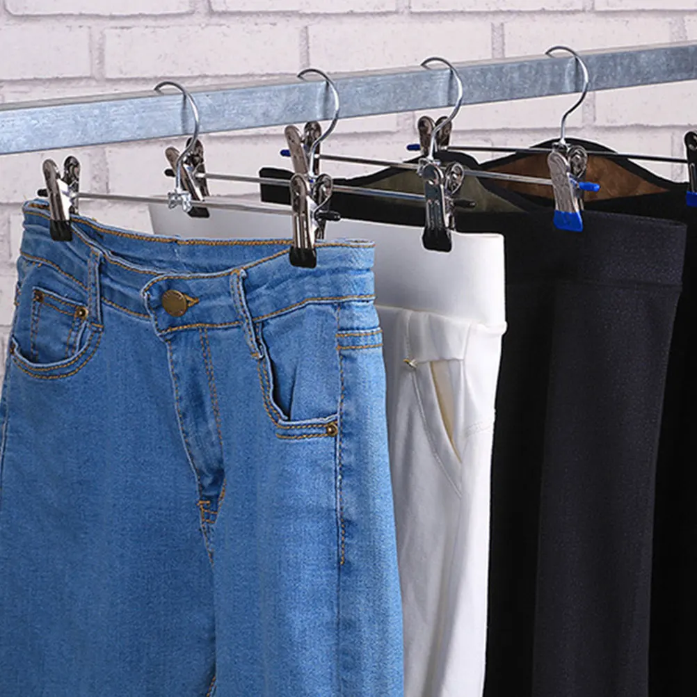 

Pants Hangers Pcs Stainless Steel Adjustable Hangers With Clips Clips for Clothes Drying Rack Space Saving