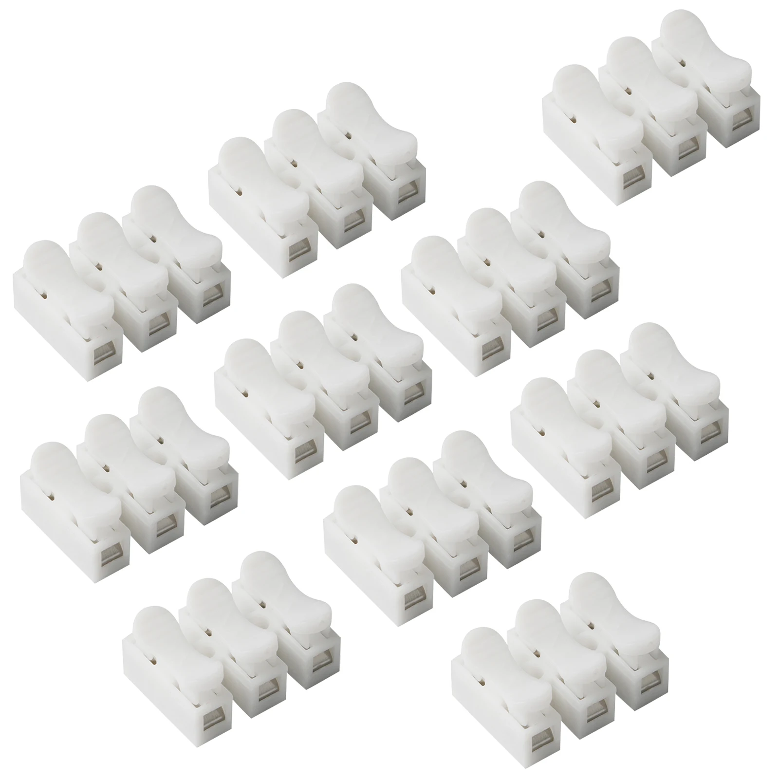 10Pcs/Set 3 Pins Electrical Cable Connectors CH3 Quick Splice Lock Wire Terminals White Color CH-3 Wire Connector Terminal Block