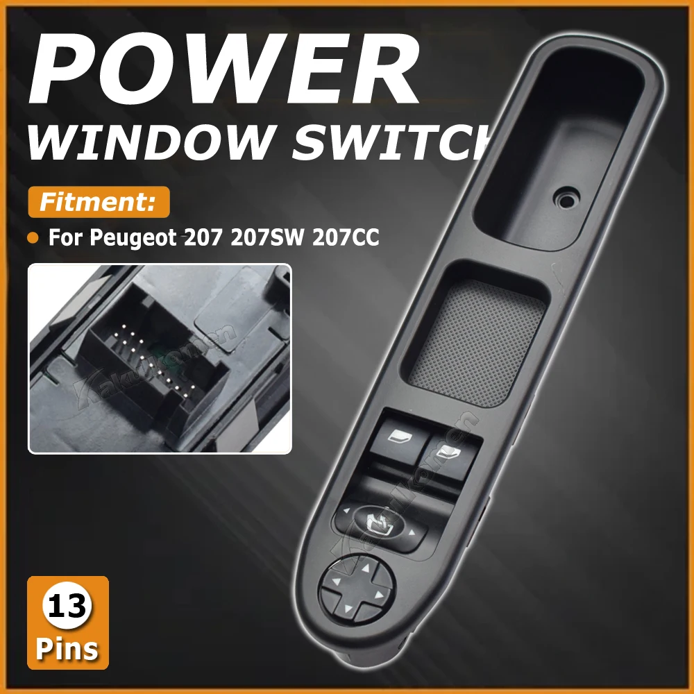 6554.QA 6554QA 9654859677 96642446XT Schalter für elektrische Fensterheber, vorne links, Fahrerseite, für Peugeot 207 207SW 207CC 2006-2009 – Detail 3