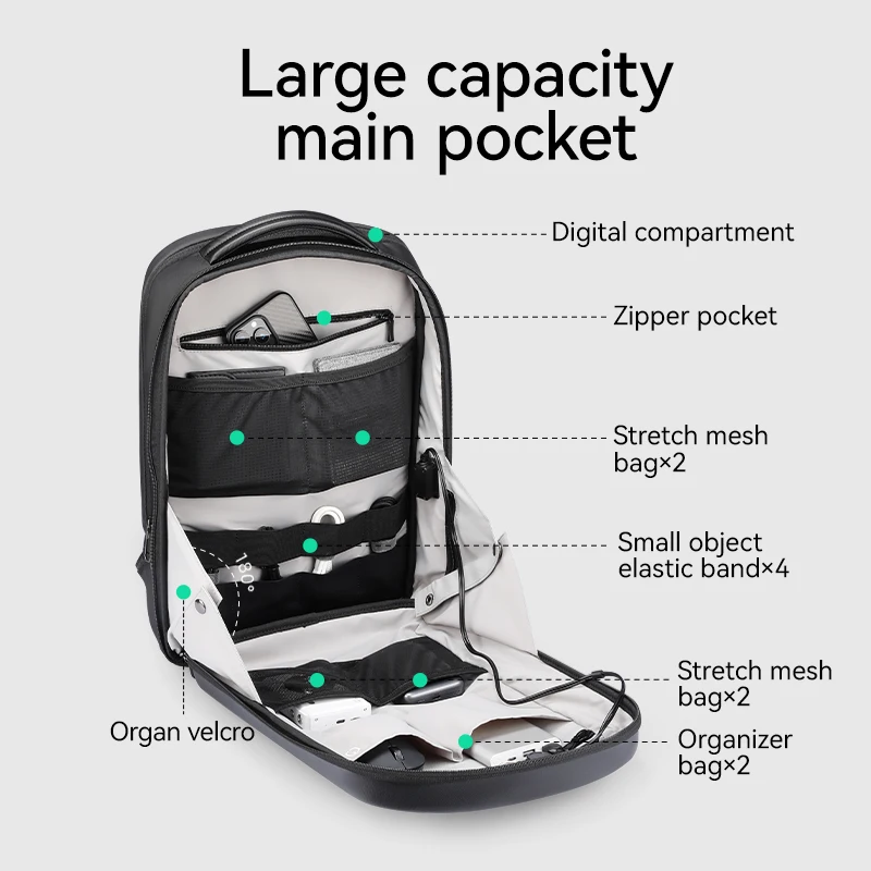 حقيبة ظهر MARK RYDEN للرجال مقاومة للماء من مادة EVA حقيبة كمبيوتر محمول للسفر