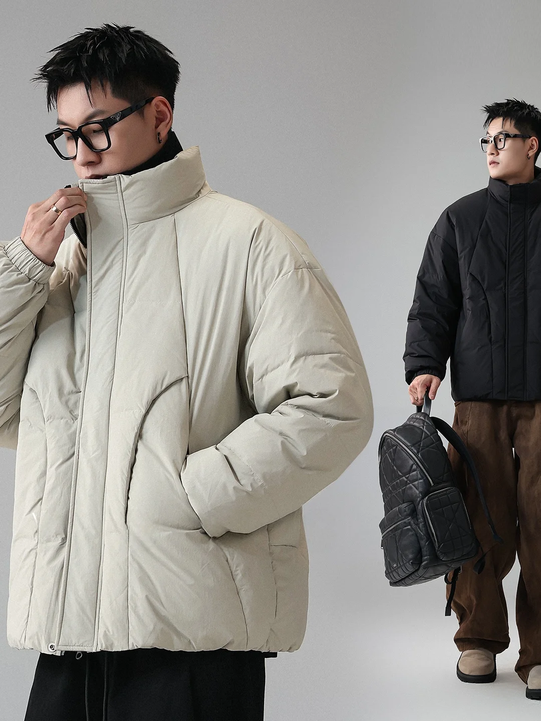 

Мужская зимняя куртка большого размера с воротником-стойкой, теплая, с высоким коэффициентом наполнения пухом, повседневная, укороченная, на молнии