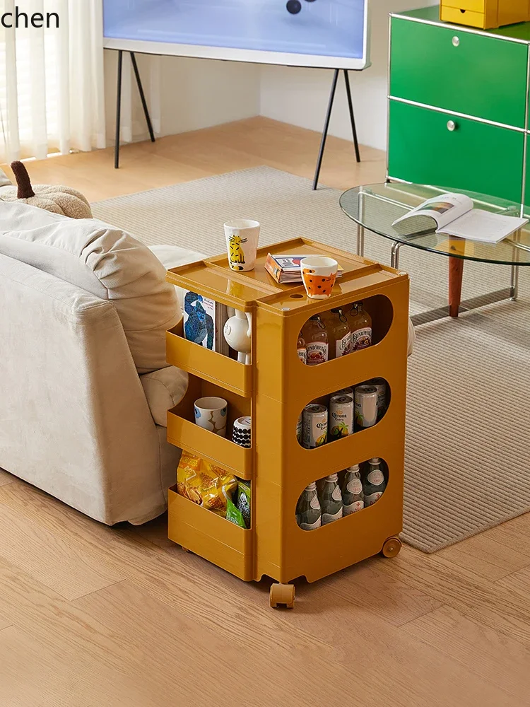 C6.15 Cosmetics Storage Cabinet Simple Bedside Table Movable Rotary Locker