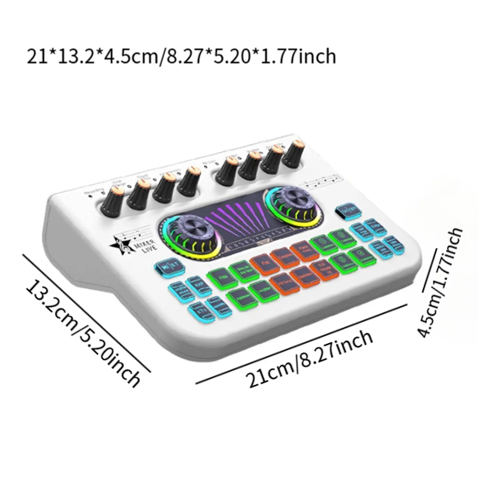 Universal Mini Sound Mixer Board, Voice Changer, Live Sound Card para Música, Telefone, Computador, Live Stream, Transmissão, Jogos