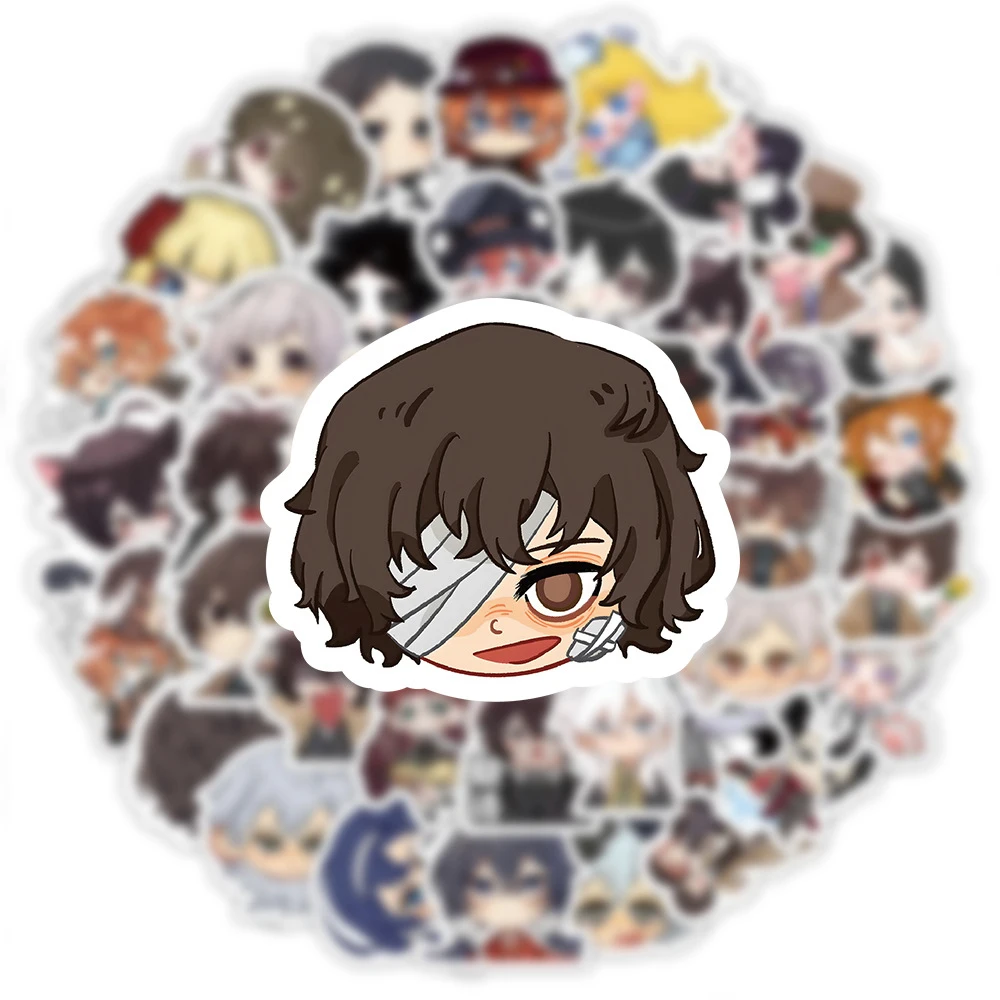 10/30/50/100pcs Bungo Stray Dogs Anime Stickers Cartoon Decals DIY Laptop Fridge Skateboard Car Waterproof Sticker for Kids Toys