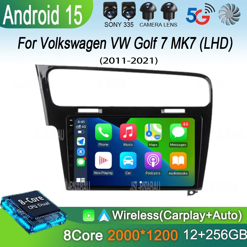 

Android 15 For Volkswagen VW Golf 7 MK7 GTI 2011 2012 2013 - 2021 Car Radio Carplay Multimedia Auto GPS Stereo 2din Video Player
