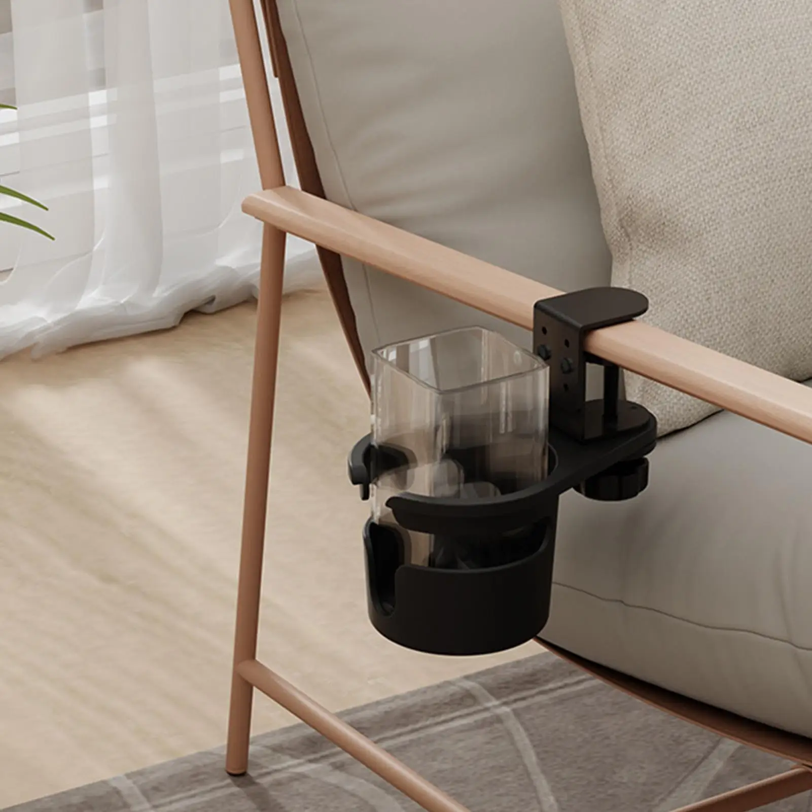 

Настольный держатель для чашки, регулируемая настольная чашка для хранения, вращающийся на 360 градусов настольный зажим, держатель для чашки, настольные аксессуары с защитой от падения