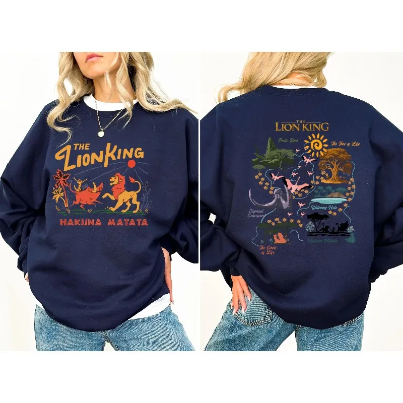 سترة بغطاء للرأس Lion King، سترة ديزني هاكونا ماتاتا، سترة ديزني سيمبا هوديي، سترة عائلة ديزني، ملابس رياضية لخريطة Lion King