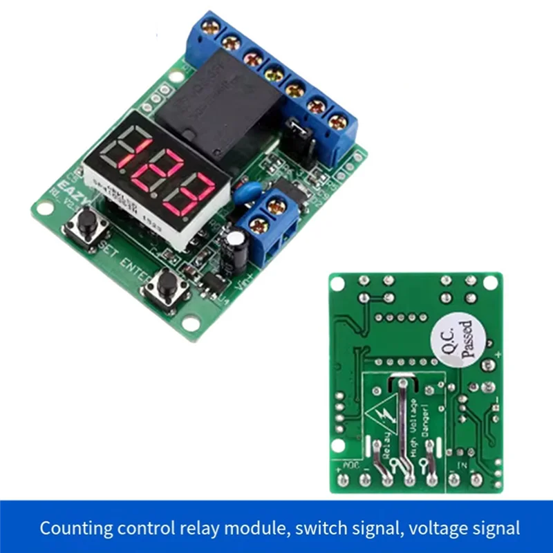 LED Voltmeter Charging Discharge Security Relay Module DC 12V Digital Voltage Control Switch Board Module