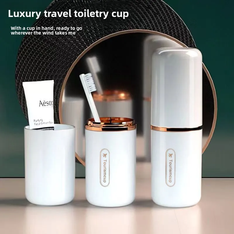 Hello Kitty Travel Mouthwash Cup Portable Cute Essential for Business Trips Toothbrush Case with Lid Multifunctional Storage Set