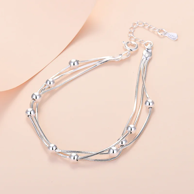 

charm bracelet silver Lucky Beads Bracelets for Women Fashion Korean Design Multilayer Adjustable Ball Bracelets Jewelry