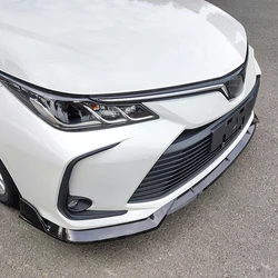 Front Bumper Spoiler for Toyota Corolla Sedan 2019-2023 Protector Plate Lip Body Kit Carbon Surface Decorative Strip Chin Shovel
