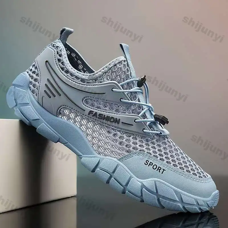 

Мужская обувь для отслеживания реки, новые летние дышащие полые уличные нескользящие пляжные туфли, модные легкие удобные повседневные сандалии