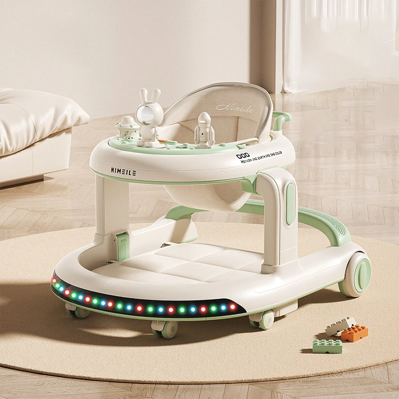 Baby Walker Anti-Rollover Trolley Multifunctionele Peuter Loopassistent Walkers Opvouwbare Activiteit Walker Met Muziek Speelgoed - afbeelding 1