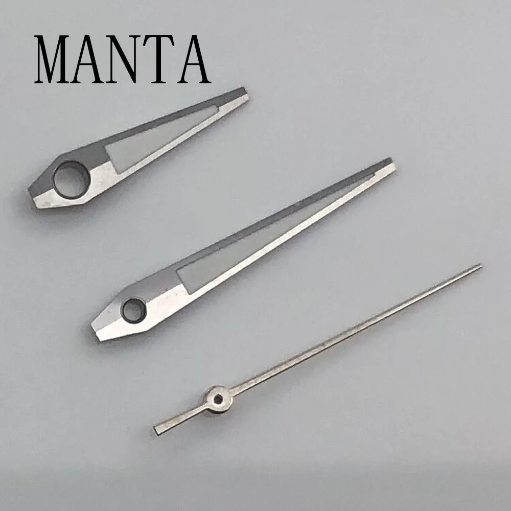 MANTA-manecillas de reloj de oro rosa y plata, luminosas, compatibles con piezas de reloj de movimiento mecánico NH35/NH36