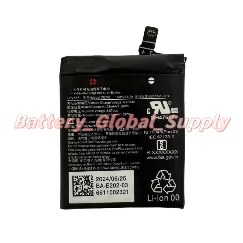 

XE202 Watch Rechargeable Battery 3.87V 402mAh Fast Delivery High Quality-