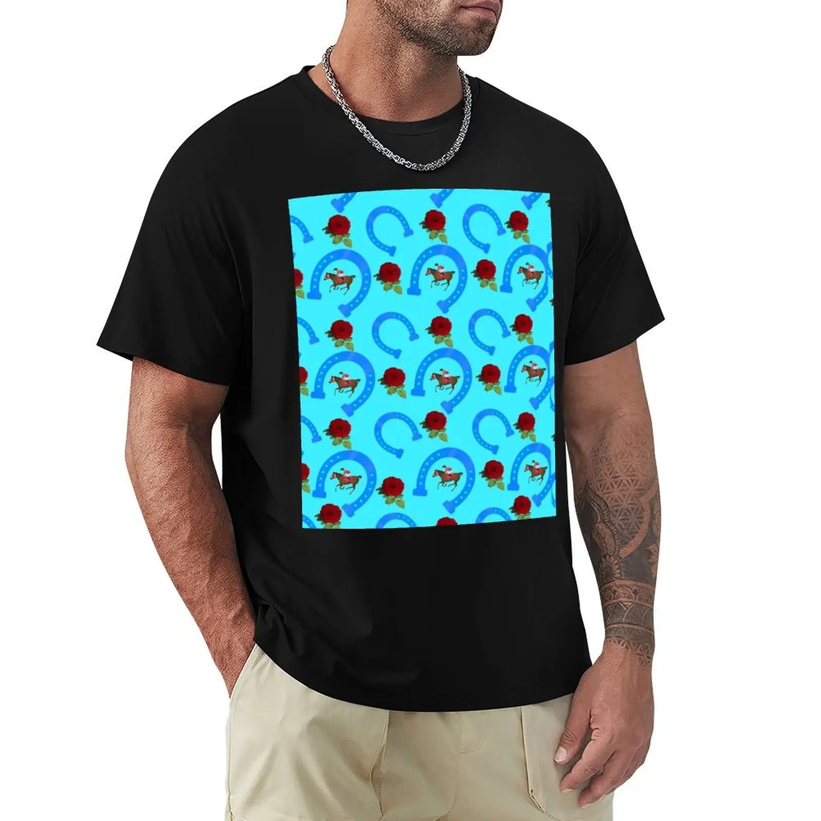 

Kentucky Derby Pattern T-Shirt anime figures Aesthetic clothing anime vintage anime shirt men t shirts high quality