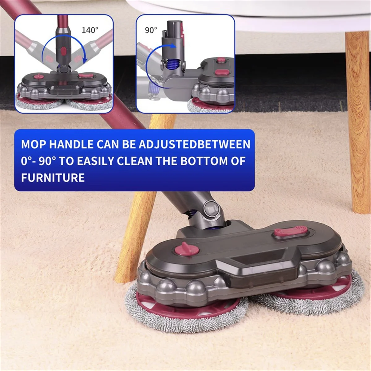 Floor for V12 Slim / V10 Slim Vacuum Cleaner Electric Mop Attachment with Detachable Water Tank and Mop