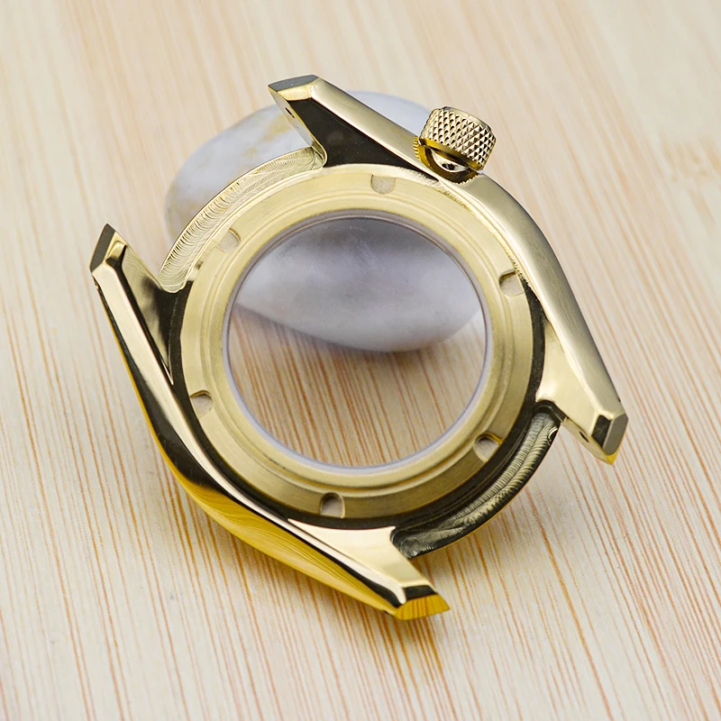 Gold SPB185 Watch Cases With Watch Band Bezel Insert Transparent Watch Back Cover Fit Seiko NH36 NH35 Movements Watch Repair