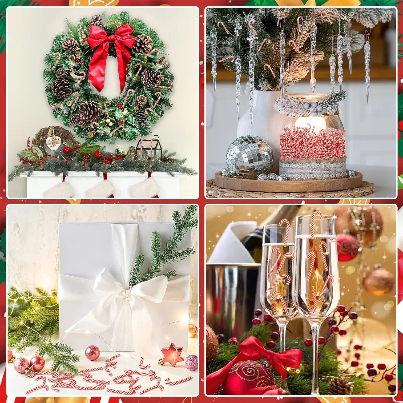 10/30/50 Stücke Mini Zuckerstange Weihnachtsdekoration Rot Weiß Harz Süßigkeiten DIY Handwerk Weihnachten Anhänger Navidad Home Decor 2026 Neujahr – Detail 6