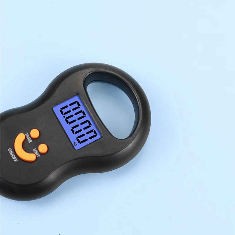 Black Electronic 50Kg 10g Hanging Scale LCD Digital Scale BackLight Fishing Weights Pocket Scale Luggage Scales – Image 3
